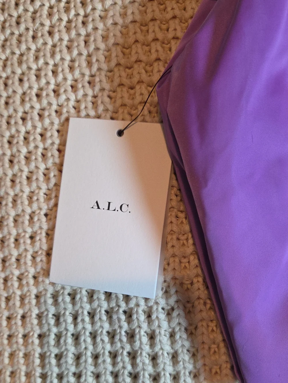 A.L.C. PALOMA TWISTED HANDLE SILKY SLOUCHY LILAC SATIN HOBO HAND BAG